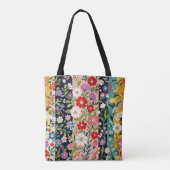Een heldere frisse bloemige boodschappentas. tote bag (Achterkant)