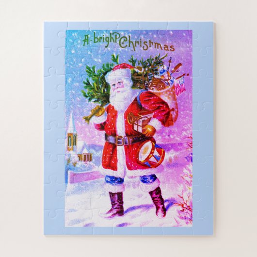 Een heldere Kerstmis met de Kerstman Legpuzzel (Verticaal)