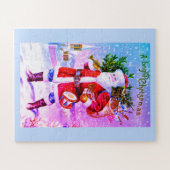 Een heldere Kerstmis met de Kerstman Legpuzzel (Horizontaal)