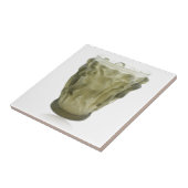 Een heldere kunstdekglazen vaas met vrouwen danser tegeltje (Zijkant)