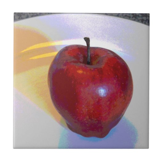 Een heldere rode appel tegeltje (Voorkant)