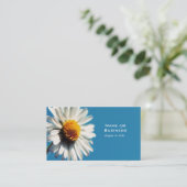Een heldere Witte Daisy onder een Big Blue Sky Visitekaartje (Staand voorkant)