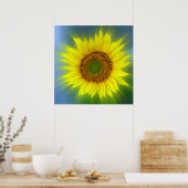 een heldere zonnebloem poster (Keuken)