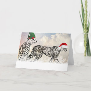 Een hele cheetah kerst feestdagen kaart