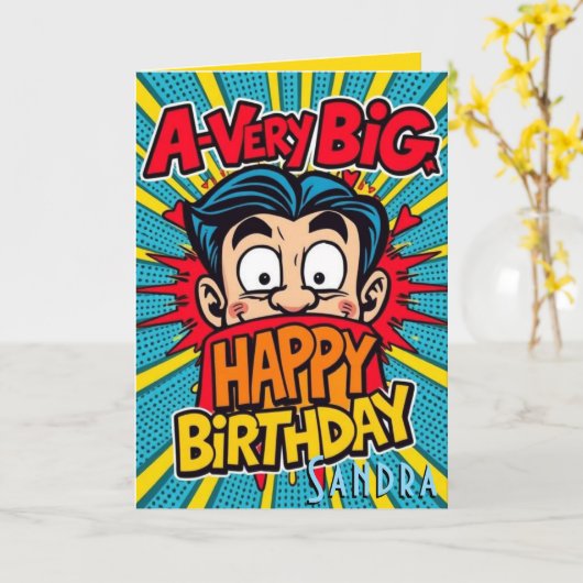 Een hele grote gelukkige verjaardag kaart (Gele Bloem)