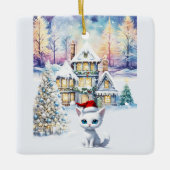 EEN HELE KIT KAT KERST KERAMISCH ORNAMENT (Voorkant)