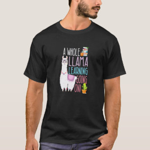 Een hele lama leren gaande boek lezen schoo t-shirt