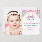 Een hele lama leuk meisje verjaardagsfeestje foto kaart (Voorkant)