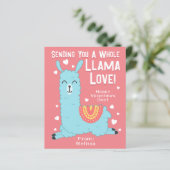 Een hele Llama Love Classroom Valentijnsdag Kaart (Staand voorkant)