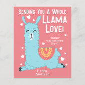 Een hele Llama Love Classroom Valentijnsdag Kaart (Voorkant)