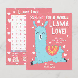 Een hele Llama Love Classroom Valentijnsdag Kaart