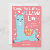 Een hele Llama Love Classroom Valentijnsdag Kaart (Voorkant)