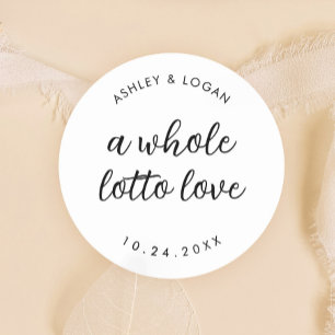 Een hele Lotto Liefde Huwelijksloterij Favor  Ronde Sticker