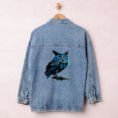 Een hele mooie blauwe uil denim jacket (Hangar)