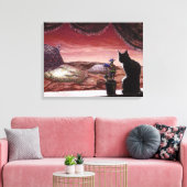 Een hele nieuwe wereld - Sci-Fi - Kat op Mars Canvas Afdruk (Insitu (Woonkamer))