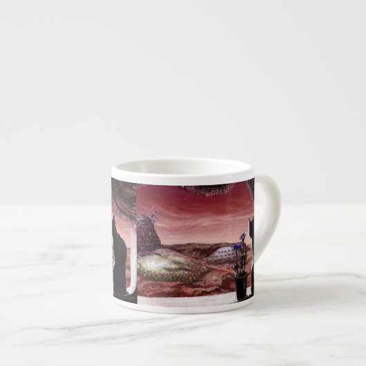 Een hele nieuwe wereld - Sci-Fi - Kat op Mars Espresso Kop (Voorkant rechts)