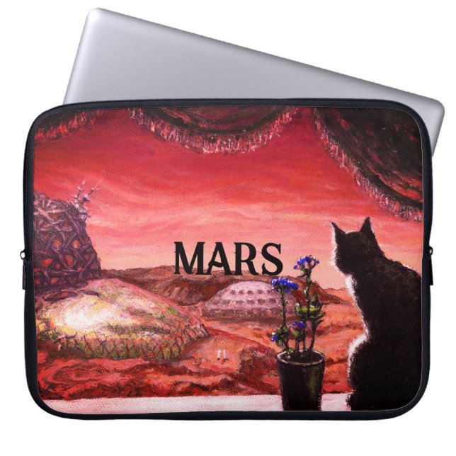 Een hele nieuwe wereld - Sci-Fi - Kat op Mars Laptop Sleeve (Voorkant)