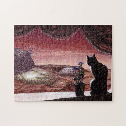 Een hele nieuwe wereld - Sci-Fi - Kat op Mars Legpuzzel (Horizontaal)