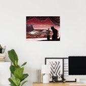 Een hele nieuwe wereld - Sci-Fi - Kat op Mars Poster (Thuiskantoor)