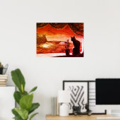 Een hele nieuwe wereld - Sci-Fi - Kat op Mars Poster (Thuiskantoor)
