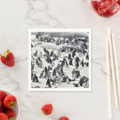 Een hele partij pinguïns-papier servet (Insitu)