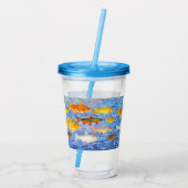 Een hele partij vis in de Zee Acryl Drinkbeker (Achterkant)