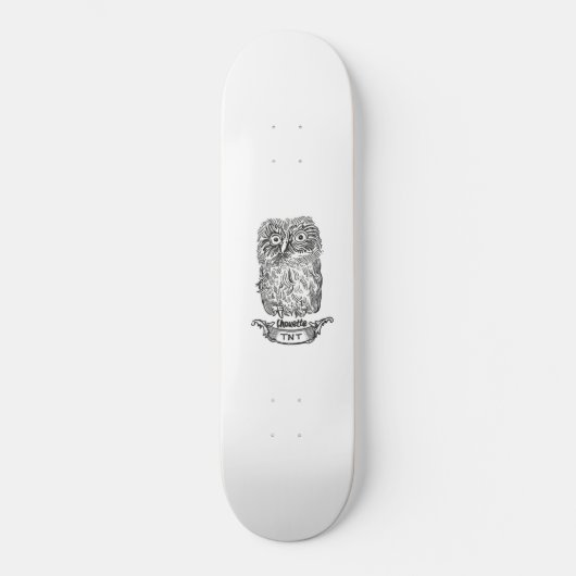 Een hele toffe uil persoonlijk skateboard (Voorkant)