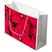 Een heleboel heldergekleurde kerst-Poinsettias Groot Cadeauzakje (Voorkant Gekanteld)