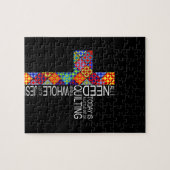 Een heleboel Jezus en een hellende naaiwand Legpuzzel (Horizontaal)