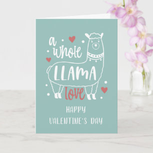 een heleboel lama-liefde Valentijnskaart Kaart