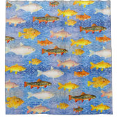 Een heleboel vis in het Zee douchegordijn (Voorkant)