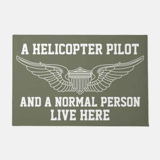 Een helikopterpiloot en een normale persoon die hi deurmat (Voorkant)