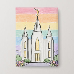 Een Hemelse Plaats van Vrede Mooie LDS-Tempel U Button