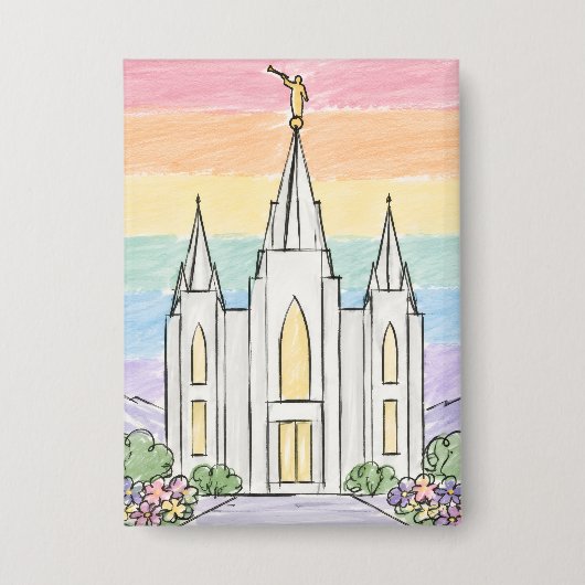 Een Hemelse Plaats van Vrede | Mooie LDS-Tempel U Button (Voorkant)