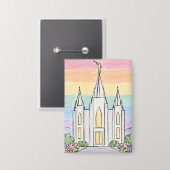 Een Hemelse Plaats van Vrede | Mooie LDS-Tempel U Button (Voorkant / Achterkant)