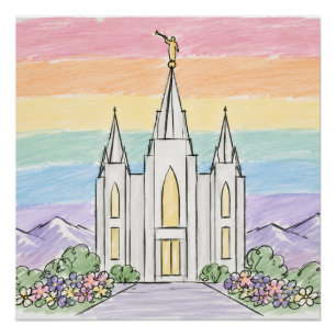 Een Hemelse Plaats van Vrede Mooie LDS-Tempel U Perfect Poster