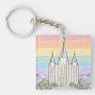 Een Hemelse Plaats van Vrede Mooie LDS-Tempel U Sleutelhanger