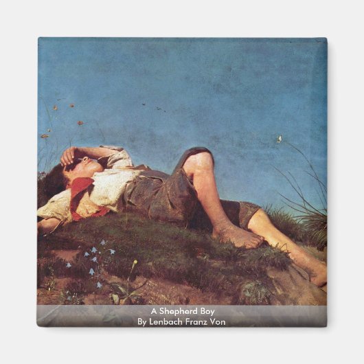 Een herder jongen van Lenbach Franz Von Magneet (Voorkant)