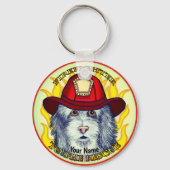 Een herdershond brandweerman sleutelhanger (Voorkant)