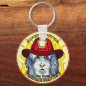 Een herdershond brandweerman sleutelhanger (Voorkant)