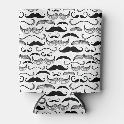 Een herenclub. Mustache patroon 2 Blikjeskoeler (Voorkant)