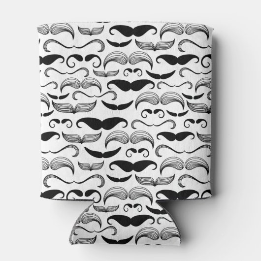 Een herenclub. Mustache patroon 2 Blikjeskoeler (Achterkant)