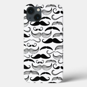 Een herenclub. Mustache patroon 2 iPhone 13 Hoesje