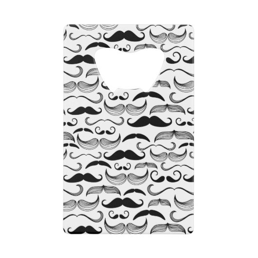 Een herenclub. Mustache patroon 2 Creditkaart Flessenopener (Voorkant)
