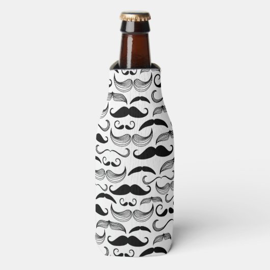 Een herenclub. Mustache patroon 2 Flesjeskoeler (Fles Voorkant)