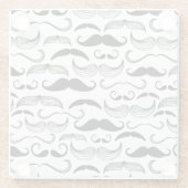 Een herenclub. Mustache patroon 2 Glazen Onderzetter (Achterkant)