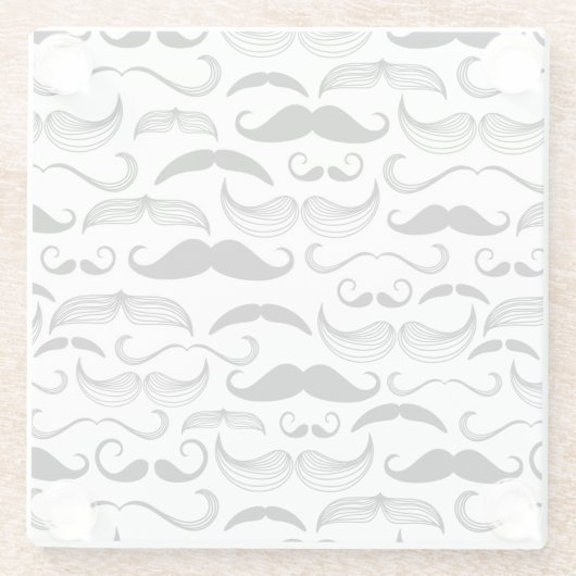 Een herenclub. Mustache patroon 2 Glazen Onderzetter (Achterkant)