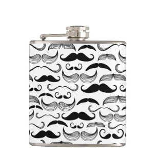 Een herenclub. Mustache patroon 2 Heupfles