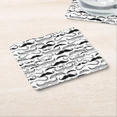 Een herenclub. Mustache patroon 2 Kartonnen Onderzetters (Schuin)