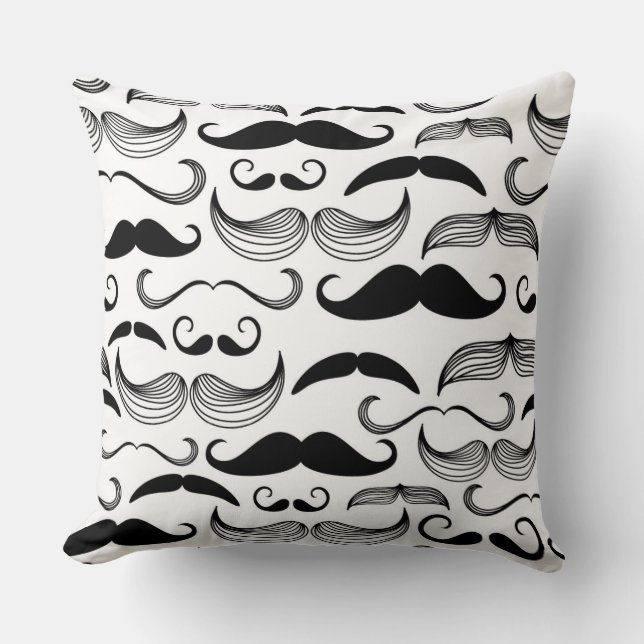 Een herenclub. Mustache patroon 2 Kussen (Voorkant)